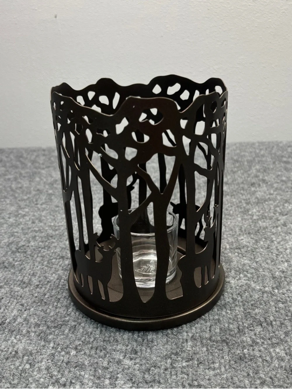 PartyLite Woodland Light Candle Sleeve P91215 Metal Holder Rustic Deer Retired - Picture 2 of 14